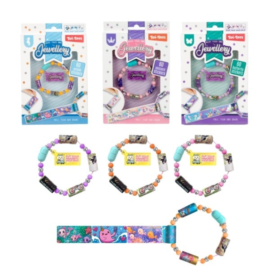  JEWELLERY NARUKVICA - S NALJEPNICAMA I PERLICAMA 3ASST