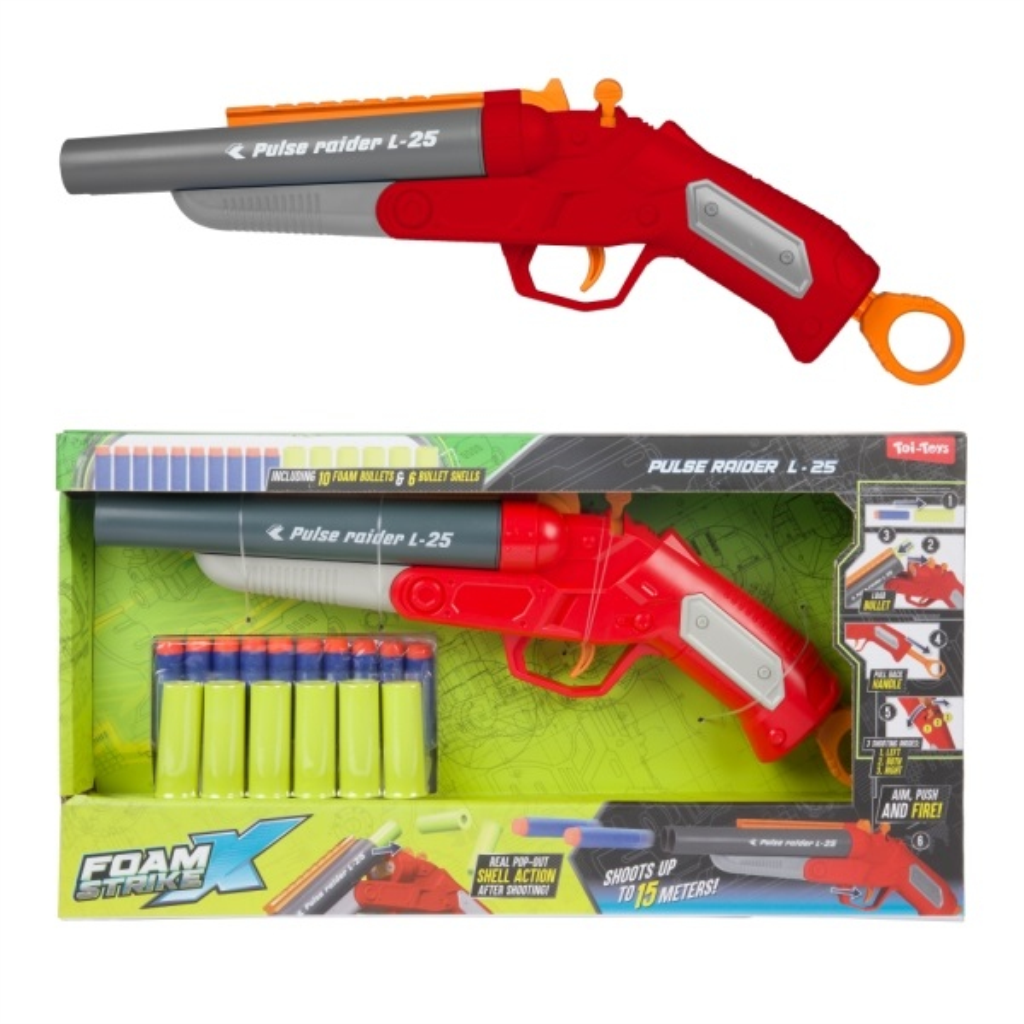 FOAM STRIKEX PIŠTOLJ -L25-10 PJENASTIH STRIJELA + 6X PATRONA