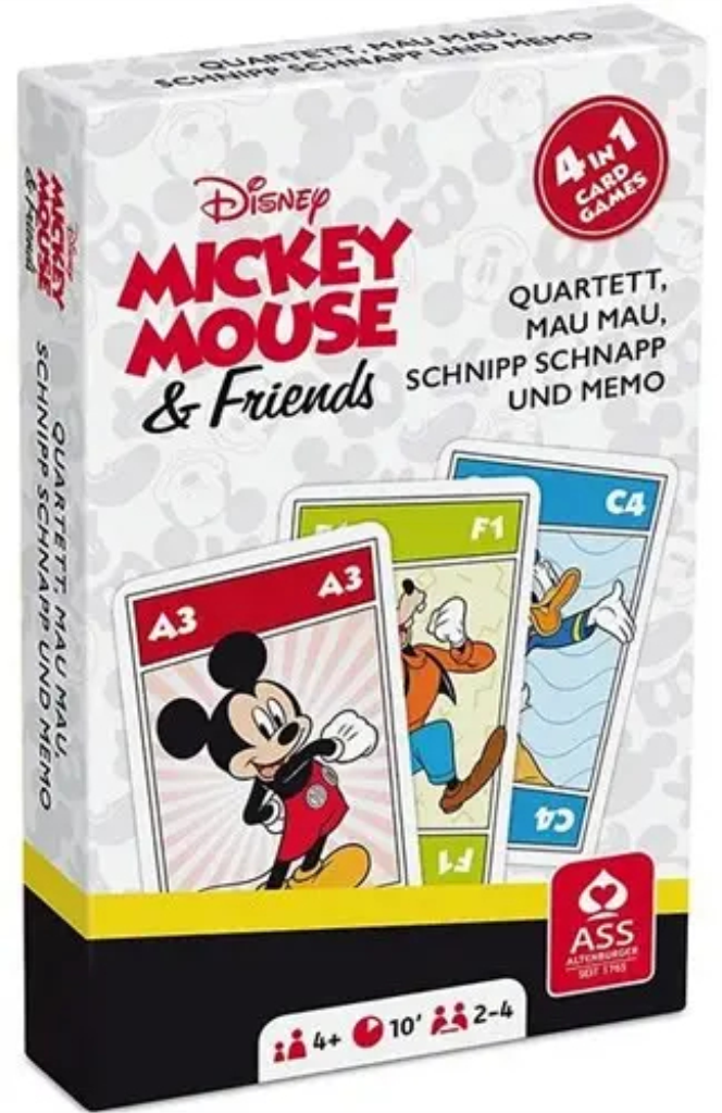 DISNEY 4U1 KARTE (KVARTET,MAU MAU, SCHNIPP SCHNAPP + MEMO)