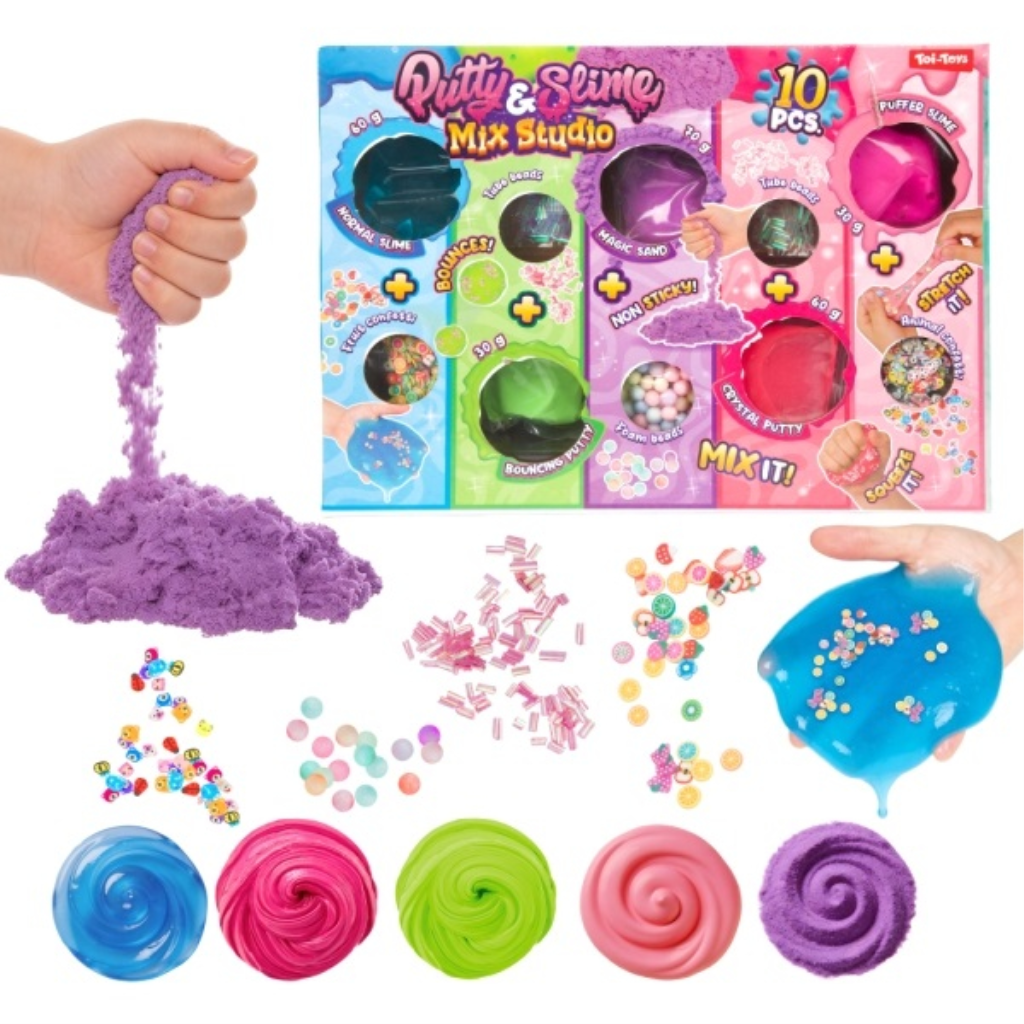 SLIME SET ZA IZRADU LJIGAVACA MIX STUDIO – 5 VRSTA S DODACIM