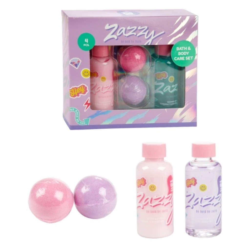 ZAZZY SET ZA KUPANJE – 4 DIJELA S KUGLOM ZA KUPANJE (45 G)