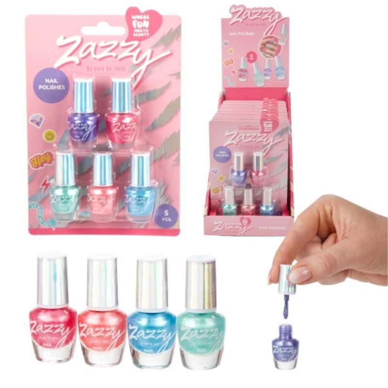 ZAZZY LAK ZA NOKTE SA ŠLJOKICAMA, 4,5 ML, 5 KOMADA